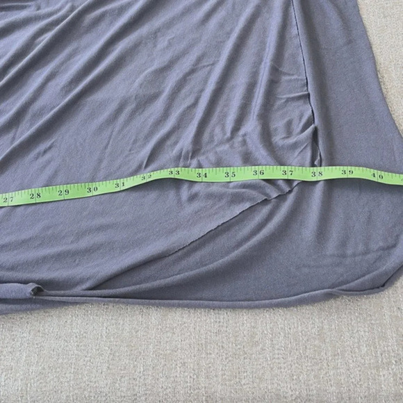 SEN Perry T-Shirt Dress Womens 2 Gray Jersey Midi Side Ruched Side Slits Minimal - Picture 6 of 9